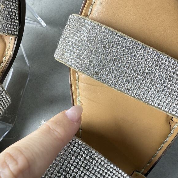 Francesca’s Georgia Rhinestone Women's Sandals Slip On Slides 8 Flip Flops - Picture 7 of 7